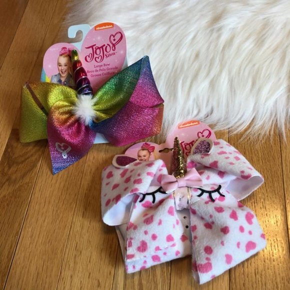 JoJo Siwa Other - JoJo Siwa Set of 2 Large Unicorn Themed Bows